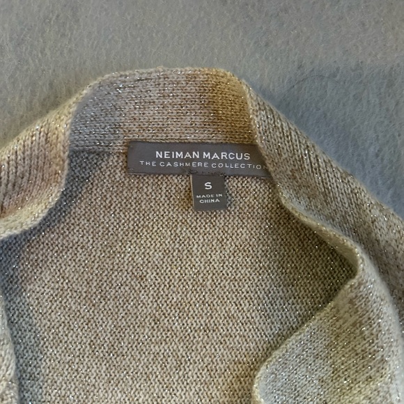 Neiman Marcus Cashmere Neutral Sleeveless Open Cardigan Sweater‎ Vest Size Small - Picture 3 of 10